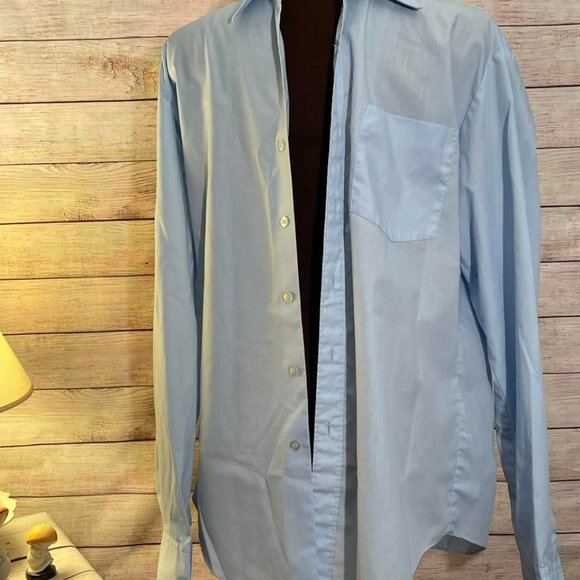 Barnaby Shirt Men's Blue Long Sleeve Button Up Collared Adult 15 1/2 - 34/35 - Picture 13 of 13